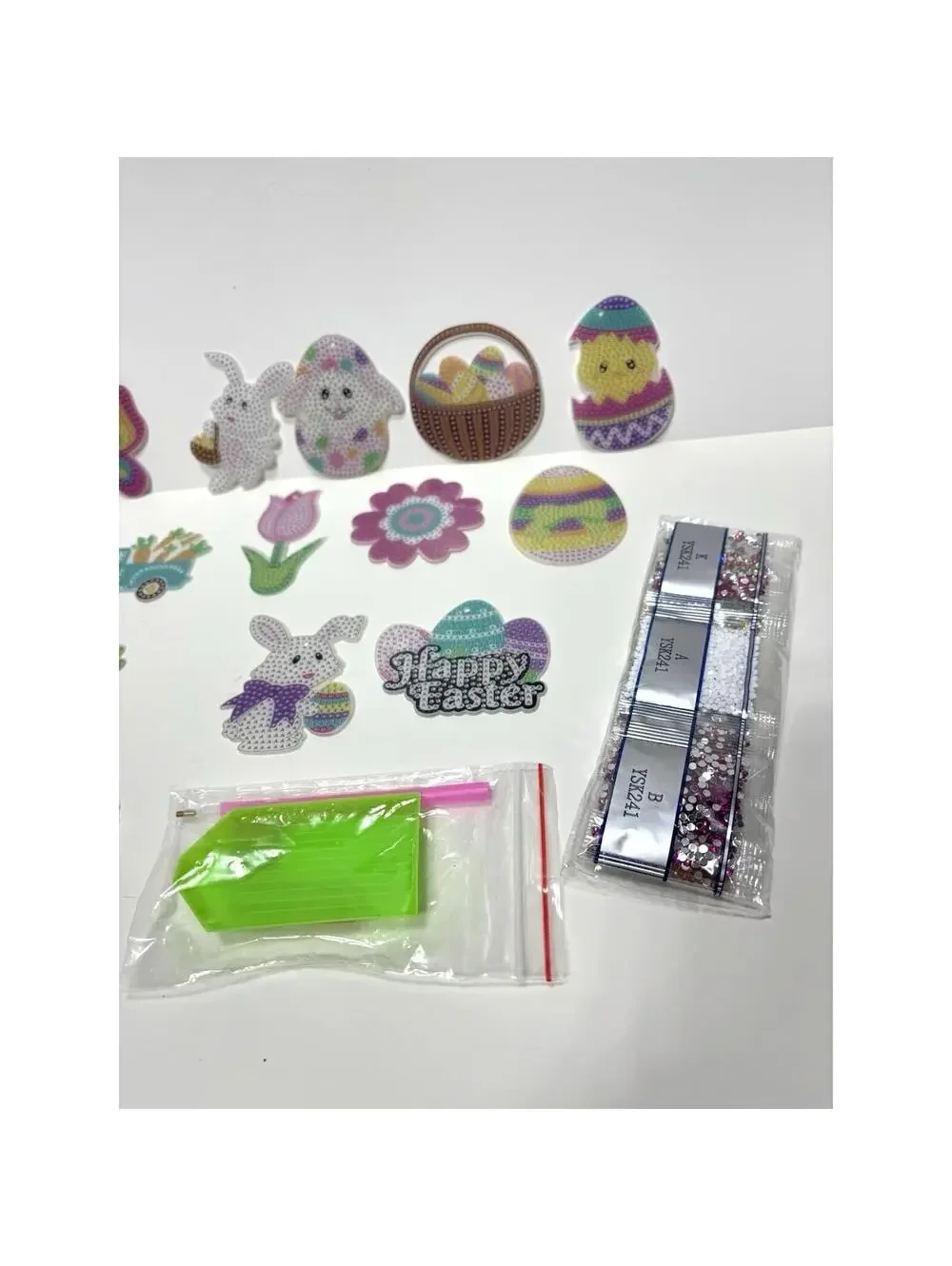Easter Diamond Painting Keychain Kit Bunny Egg Butterfly Carrots Rhinestones New